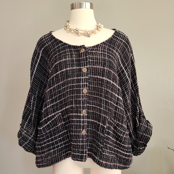 Yasuko Kurisaka Jackets & Blazers - Yasuko Kurisaka Hand Woven Cotton Cardigan Jacket Free Size Fit